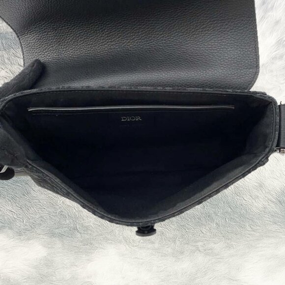 Christian Dior Saddle Bag – Black Monogram Canvas & Leather Crossbody - Picture 3 of 5